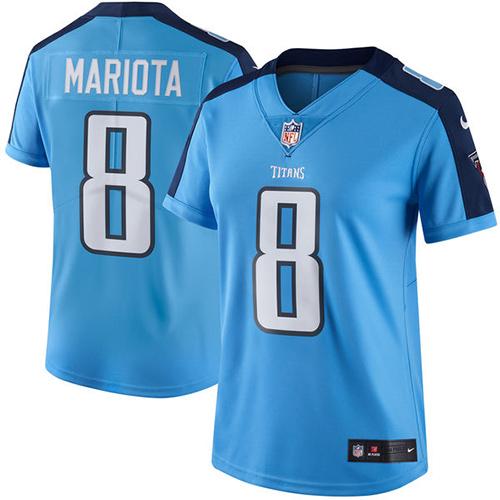 2019 Women Tennessee Titans #8 Mariota light blue Nike Vapor Untouchable Limited NFL Jersey->women nfl jersey->Women Jersey